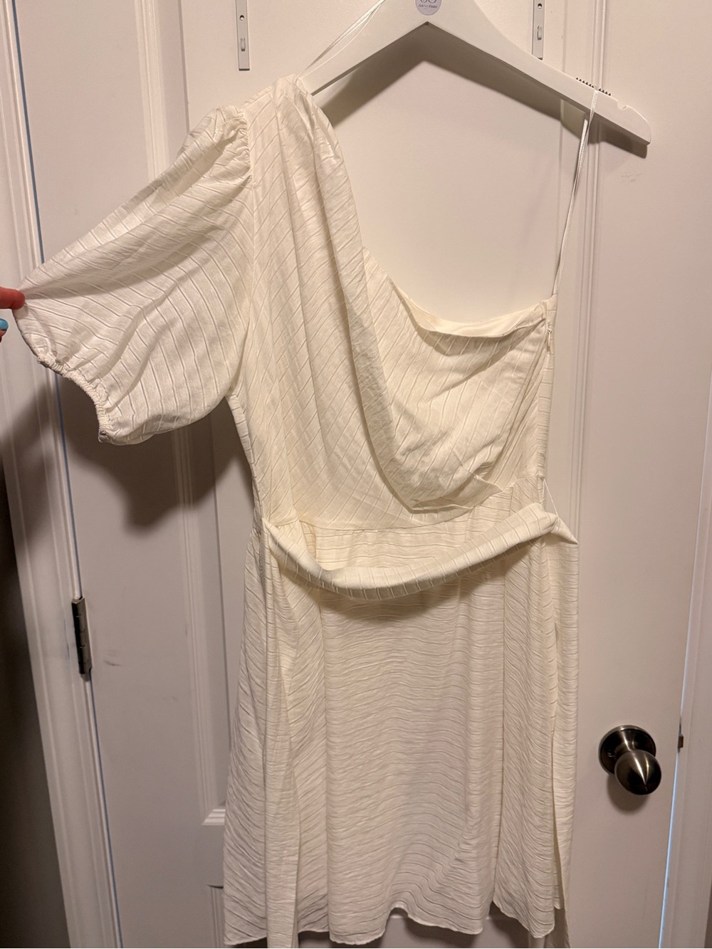 White One shoulder dress